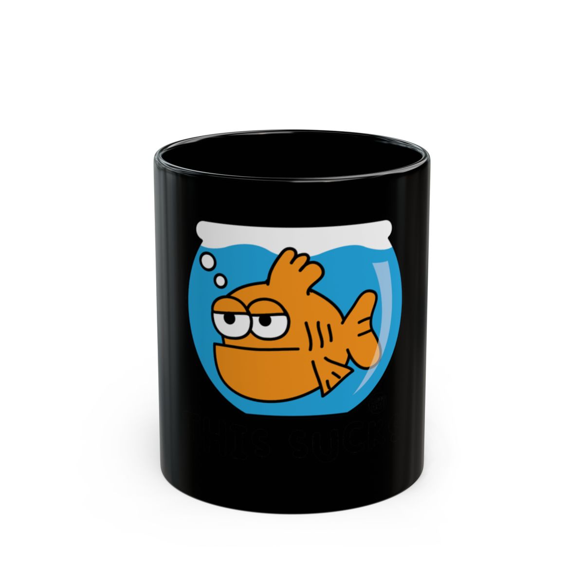 Funny Orange Fish in Fishbowl Graphic Mug