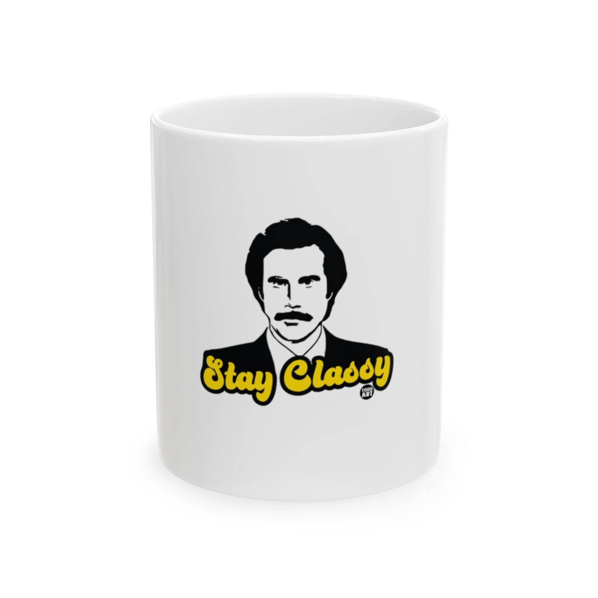 Stay Classy Ron Burgundy Mug with Fun Graphic Design