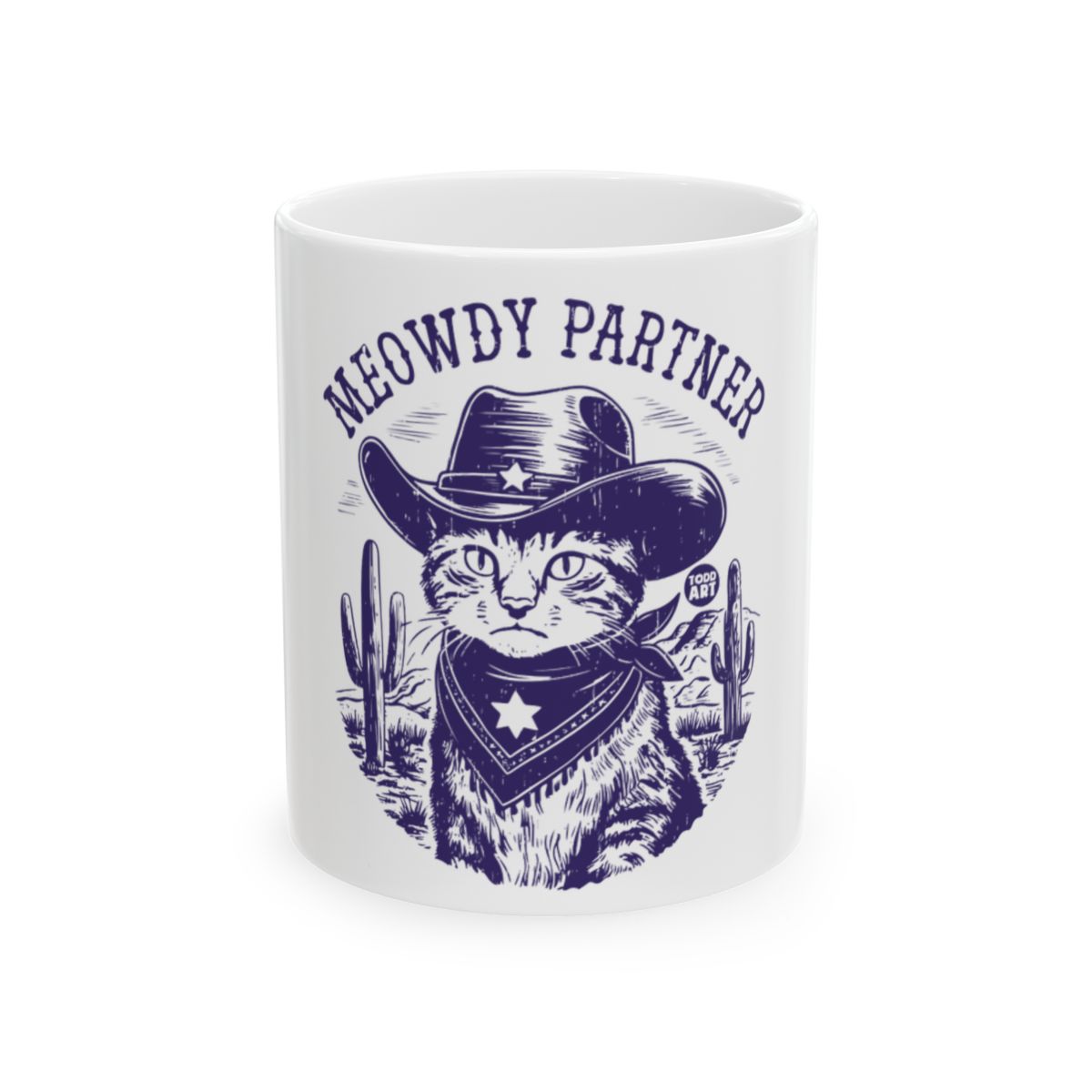 Meowdy Partner Cat Cowboy Artwork Coffee Mug