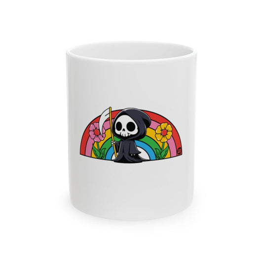 Cute Grim Reaper with Rainbow Design Mug Product