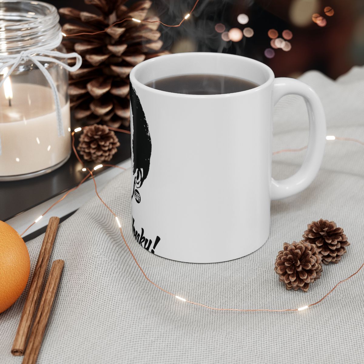 Cozy Holiday Mug with Festive Hot Beverage Design