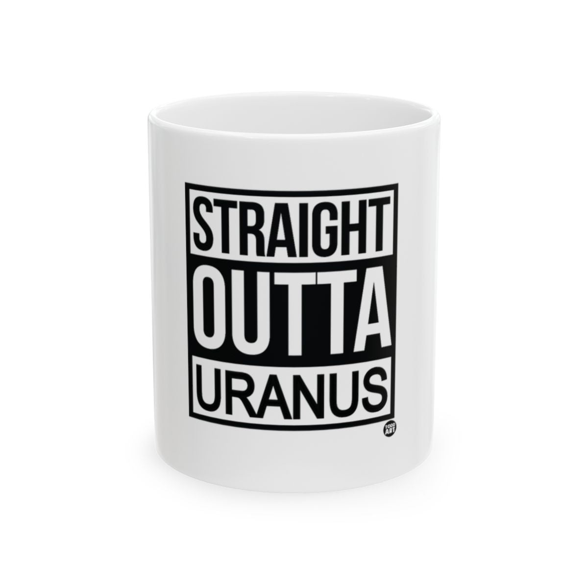 Straight Outta Uranus Black and White Mug