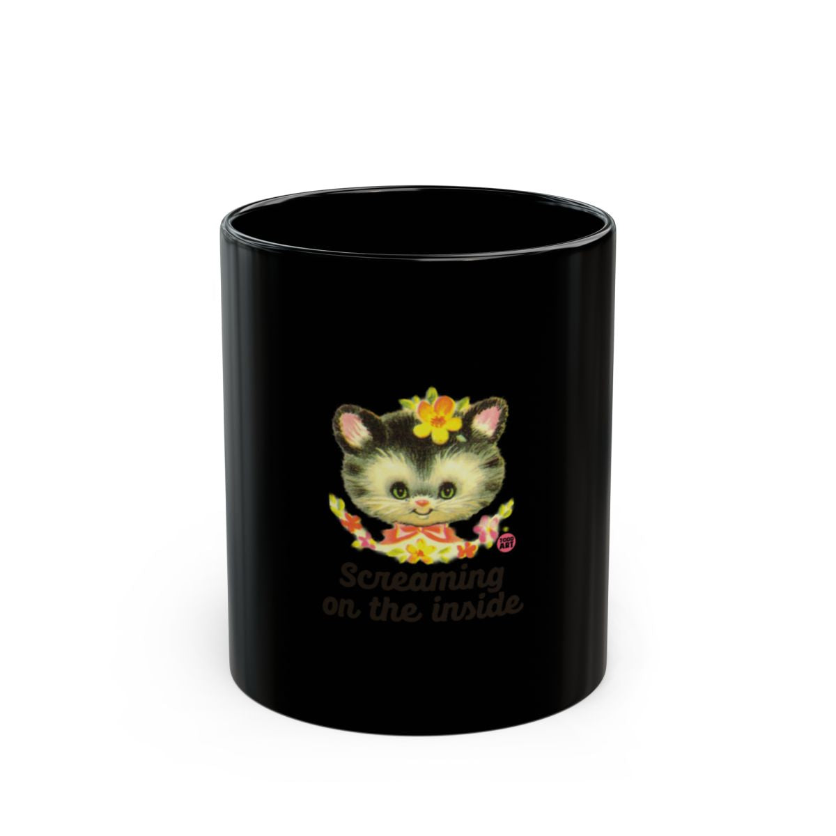 Screaming on the Inside Cute Cat Mug