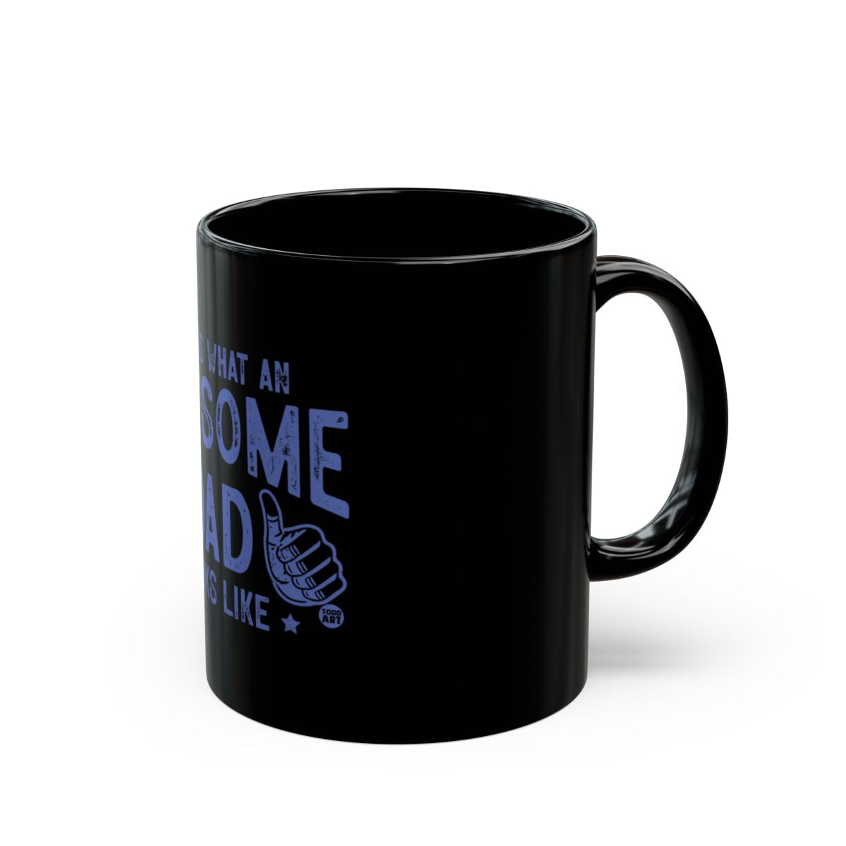 Cool Dad Thumb Up Saying on Black Ceramic Mug