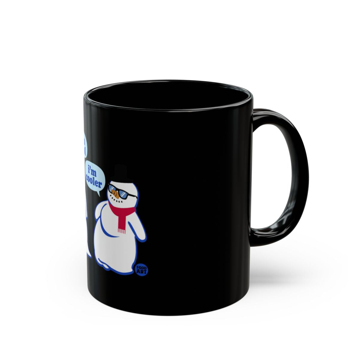 Snowmen with Sunglasses Black Coffee Mug