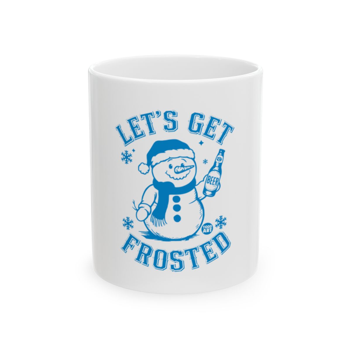 Let's Get Frosted Snowman Winter Beer Mug