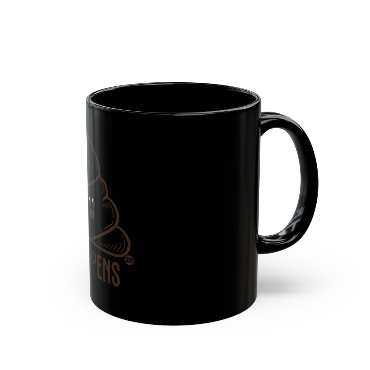 Hilarious Black Mug with Unique Poo Graphic Office Cup