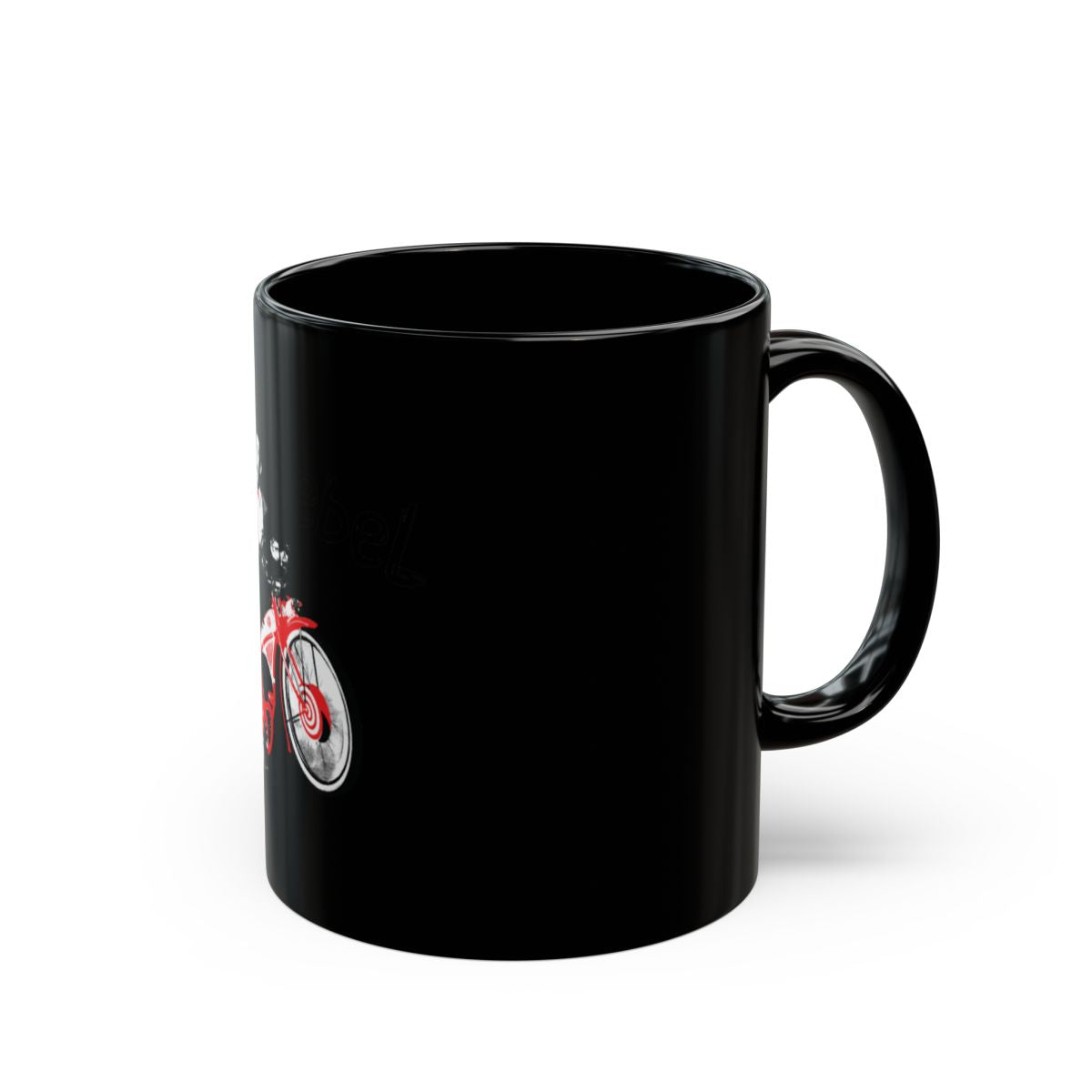Retro Motorcycle Graphic Design Black Mug Product