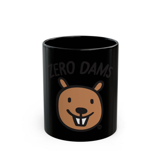 Zero Dams Happy Beaver Black Coffee Mug