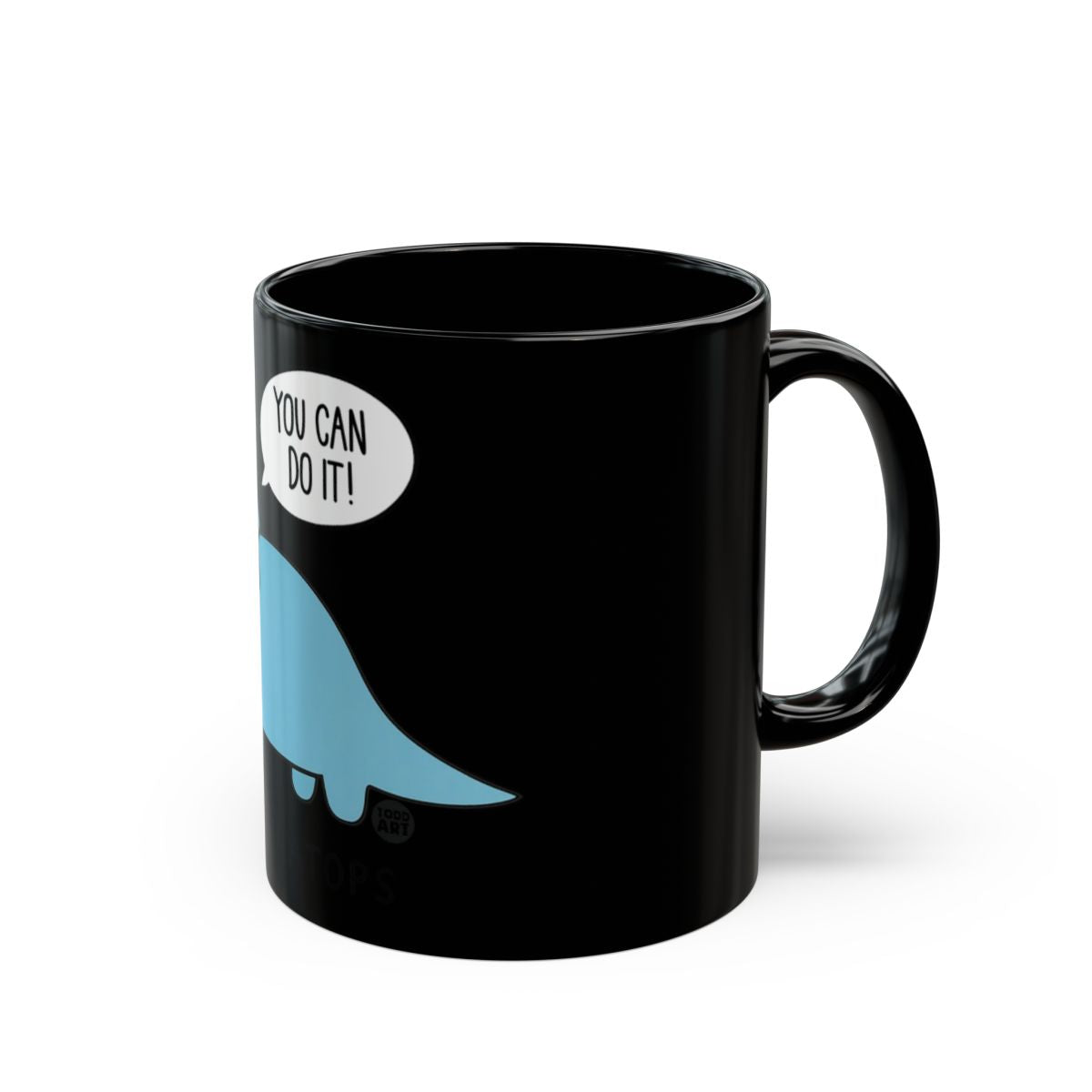 Motivational Dinosaur Black Mug You Can Do It Mug