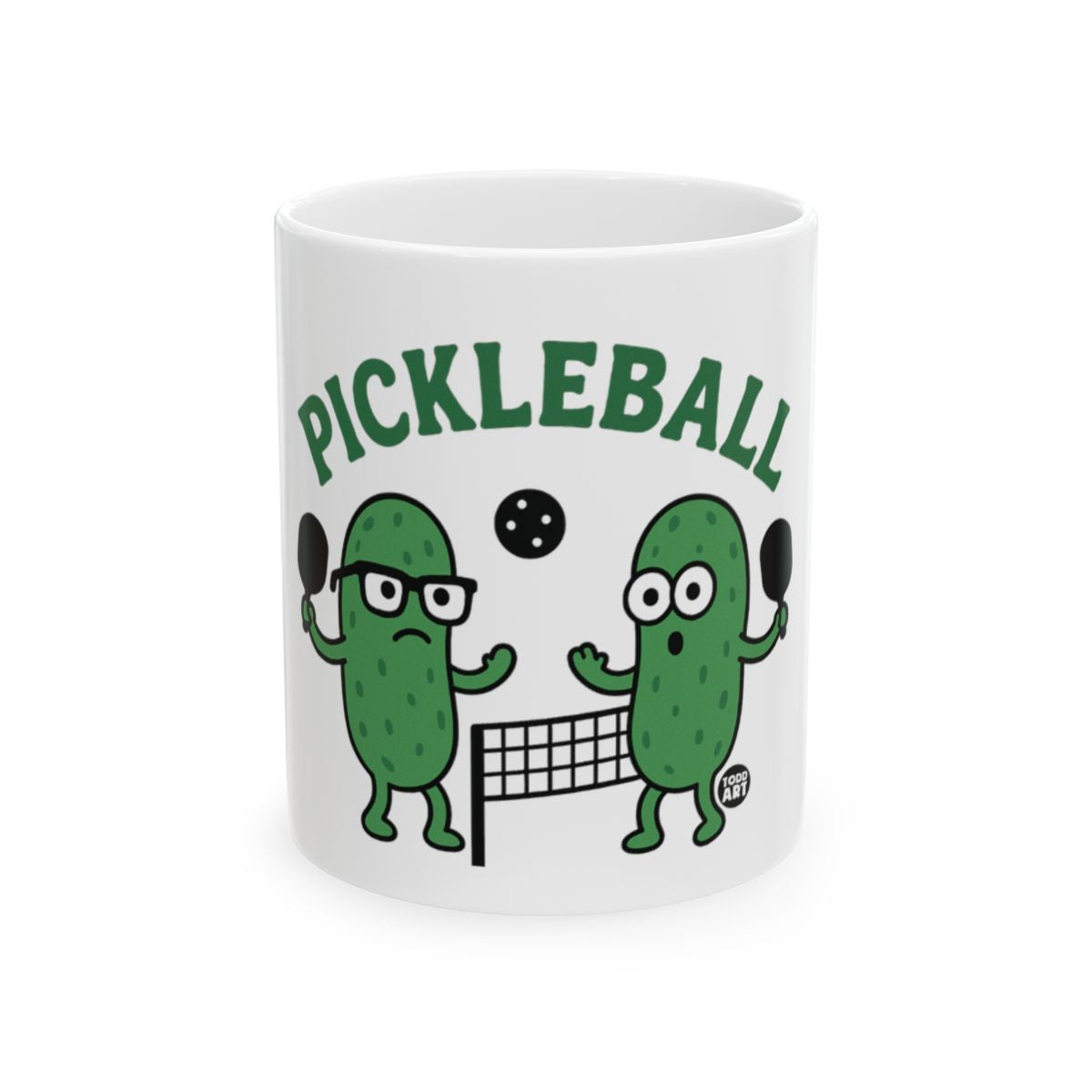 Pickleball Themed Mug With Fun Pickles Playing