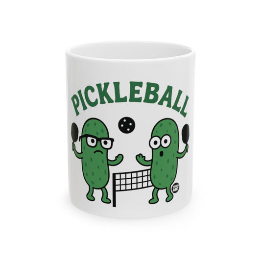 Pickleball Themed Mug With Fun Pickles Playing