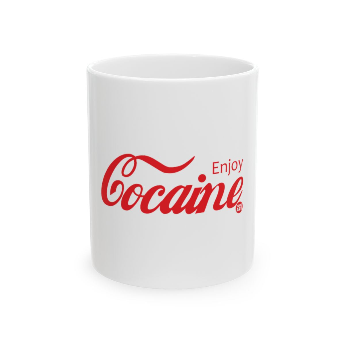 Enjoy Cocaine Text Design Mug
