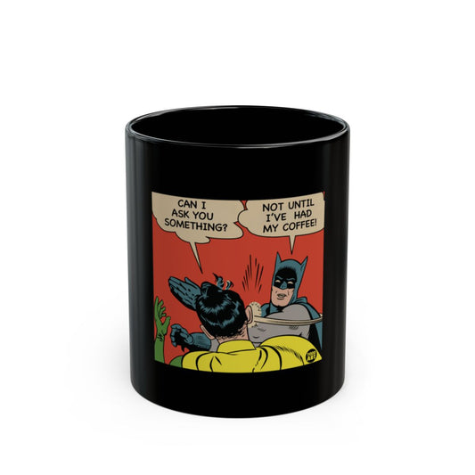 Batman and Robin Coffee Comic Black Mug
