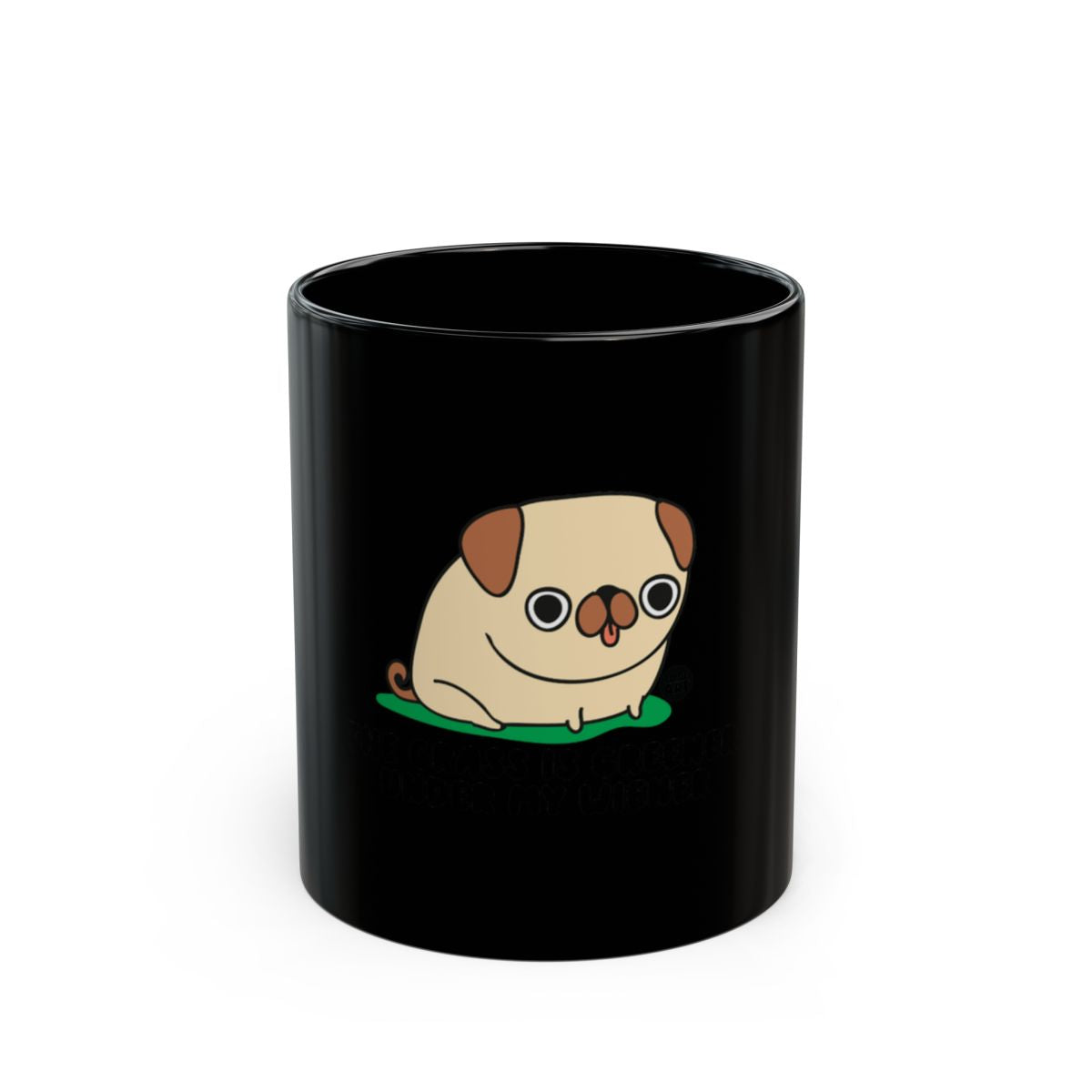 Cute Pug Printed Design on a Black Coffee Mug