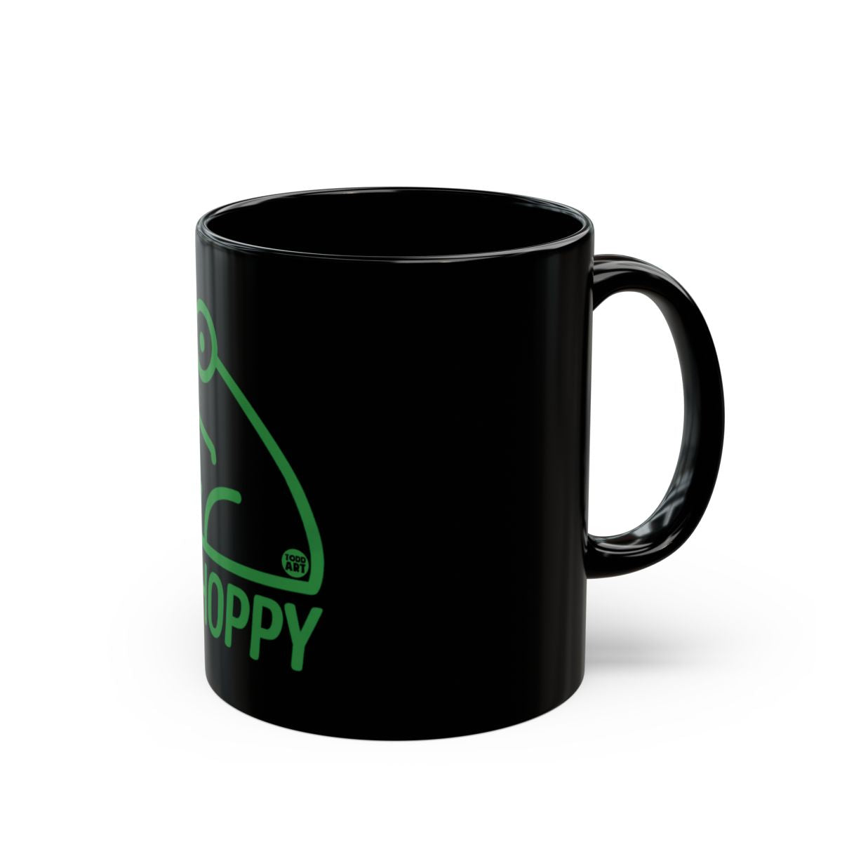 Cute Frog Design Black Coffee Mug