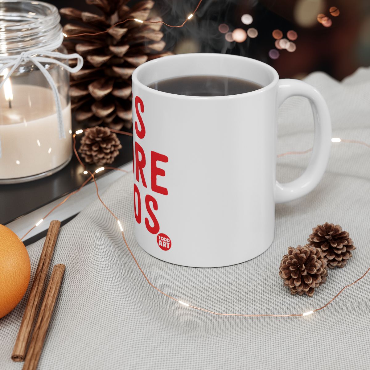 Festive Cozy Hot Beverage Mug for Relaxing Moments