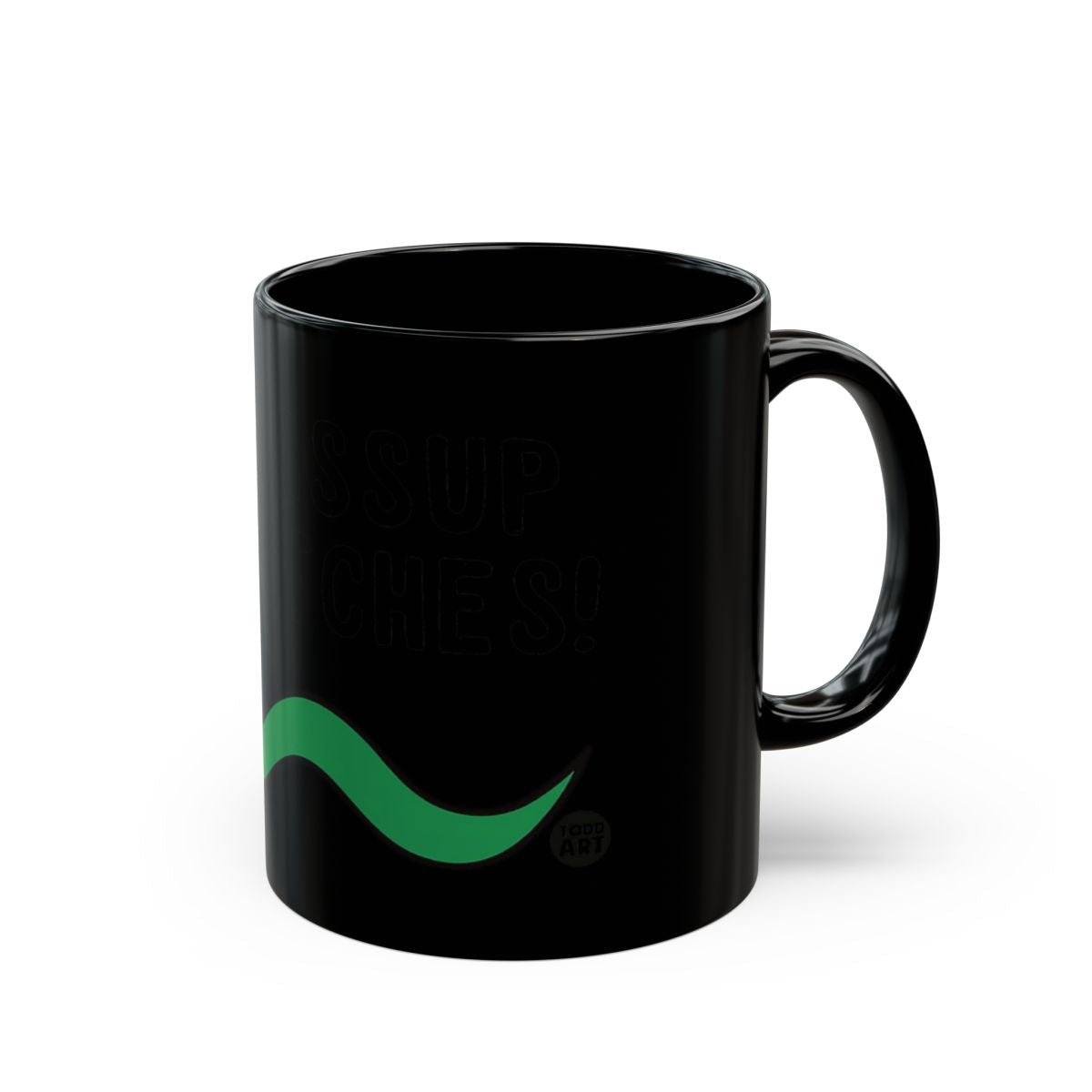WSSUP B**CHES Green Wave Black Mug