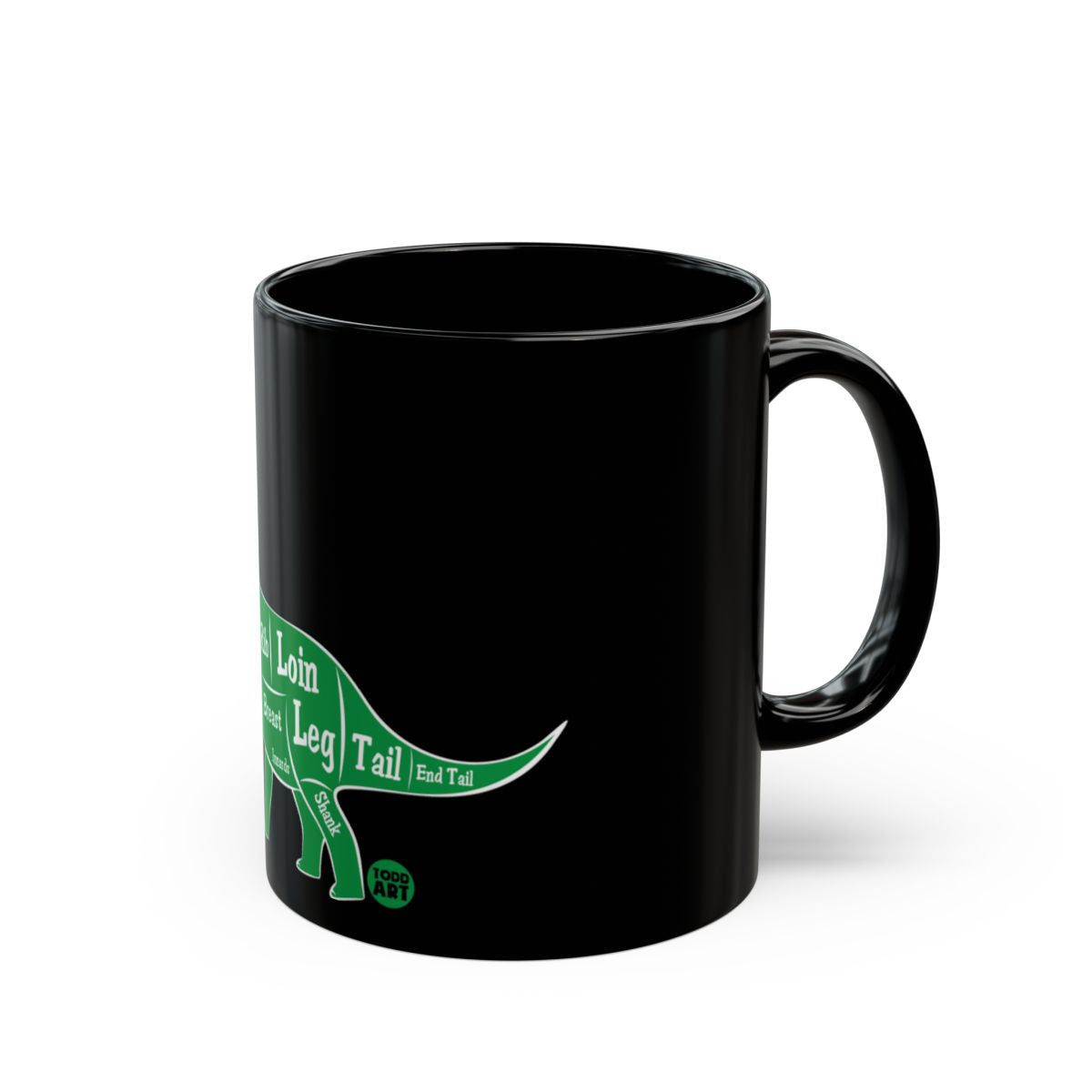 Dinosaur Diagram Illustration Black Mug Product