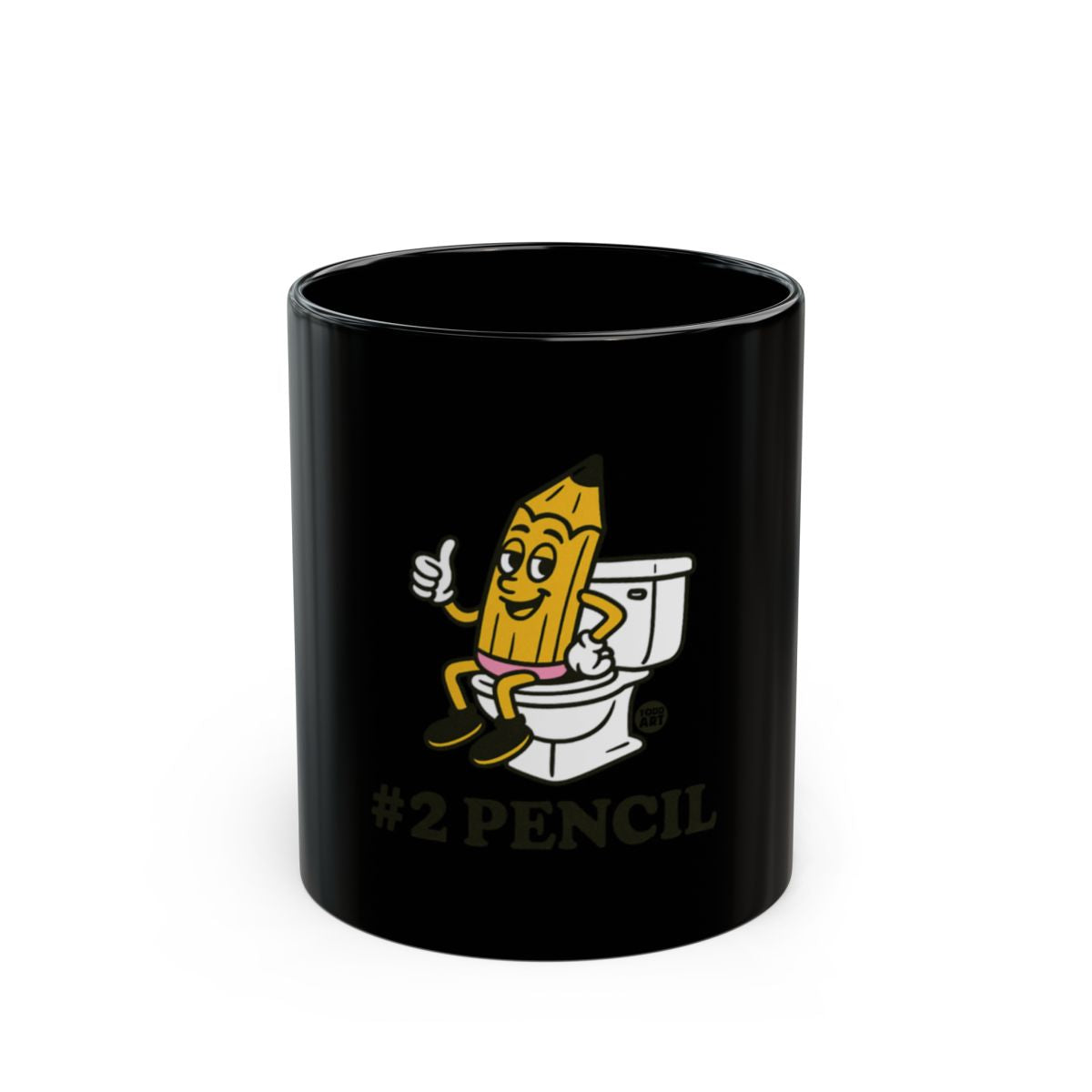 Funny #2 Pencil Cartoon Black Coffee Mug