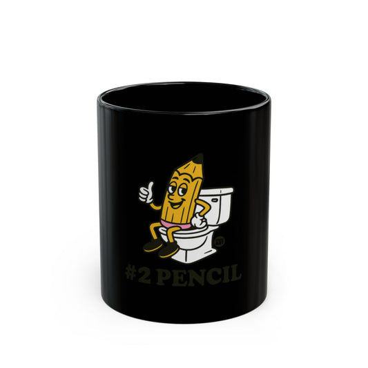 Funny #2 Pencil Cartoon Black Coffee Mug
