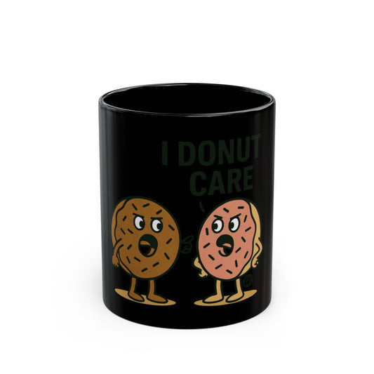 I Donut Care Black Coffee Mug with Cartoon Characters