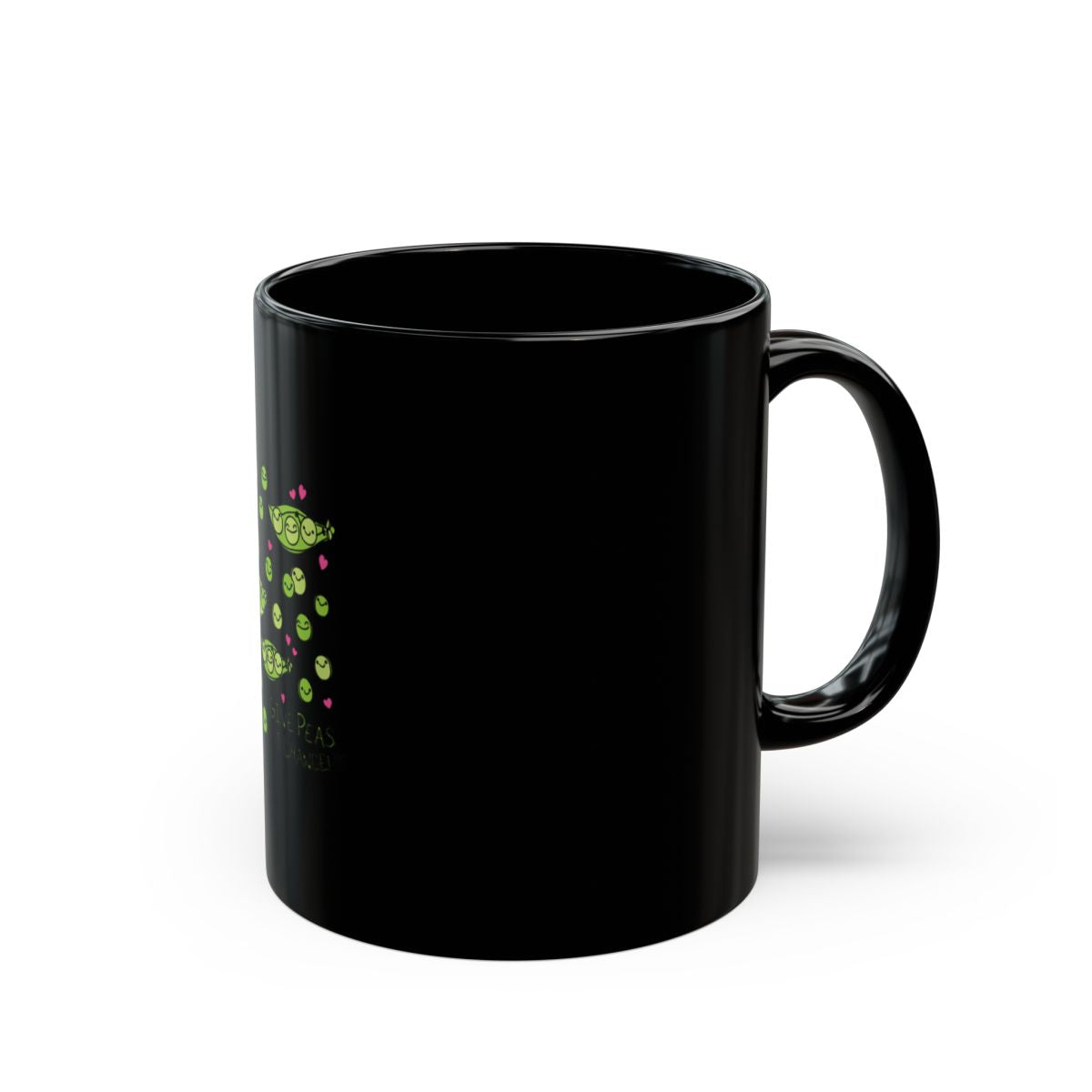 Cute Peas in a Pod Black Coffee Mug Product