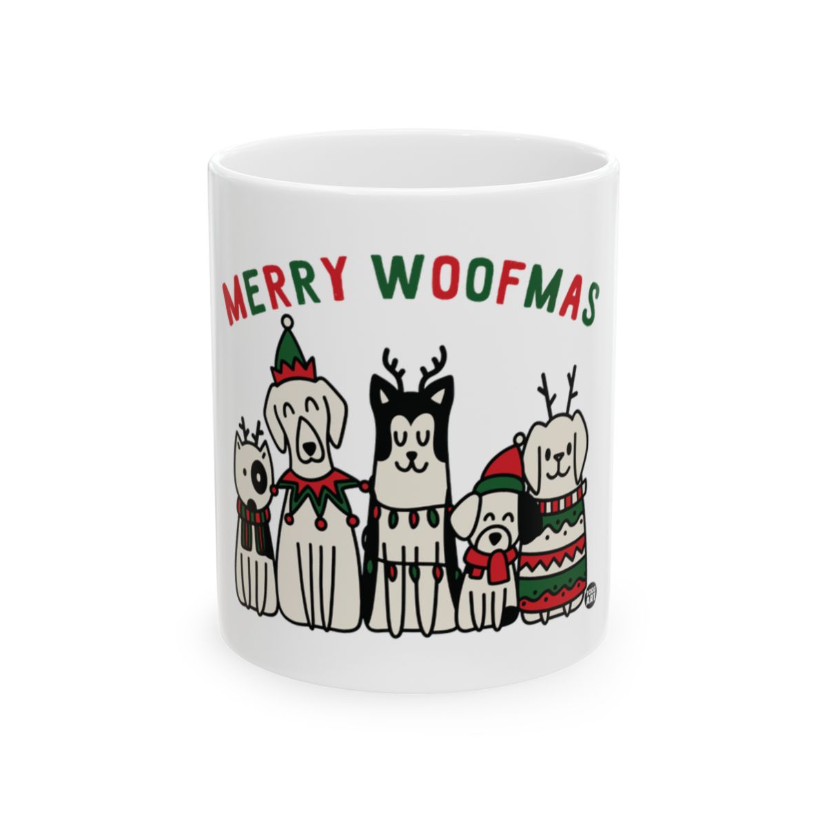 Festive Merry Woofmas Dog Pattern Holiday Mug