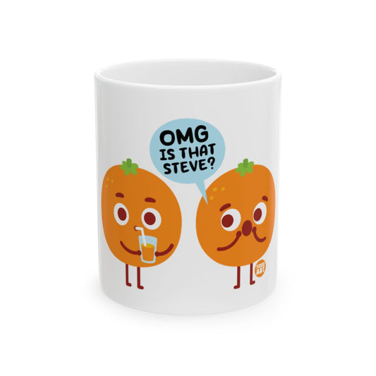 Funny Cartoon Orange Characters with OMG Quote Mug
