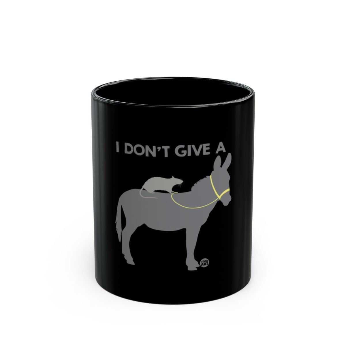I Don't Give A Donkey Humorous Black Mug