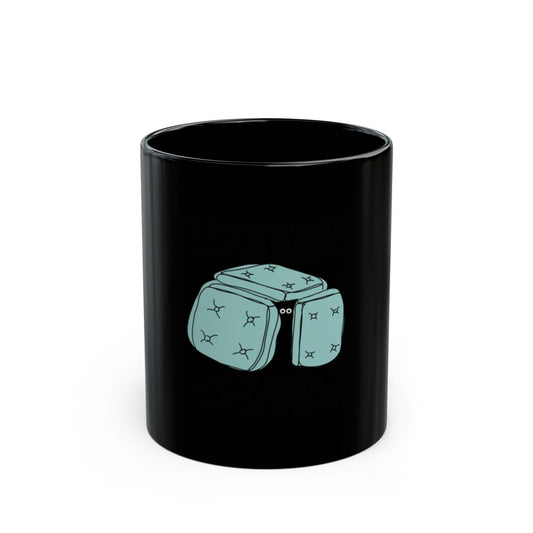 Cute Space Themed Design on Black Mug