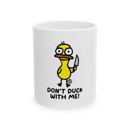 Don't Duck With Me Funny Duck With Knife Design Mug