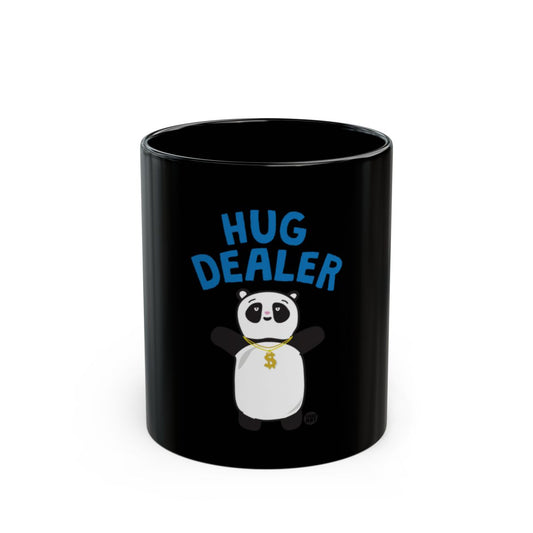 Adorable Black Mug with Hug Dealer Panda Design