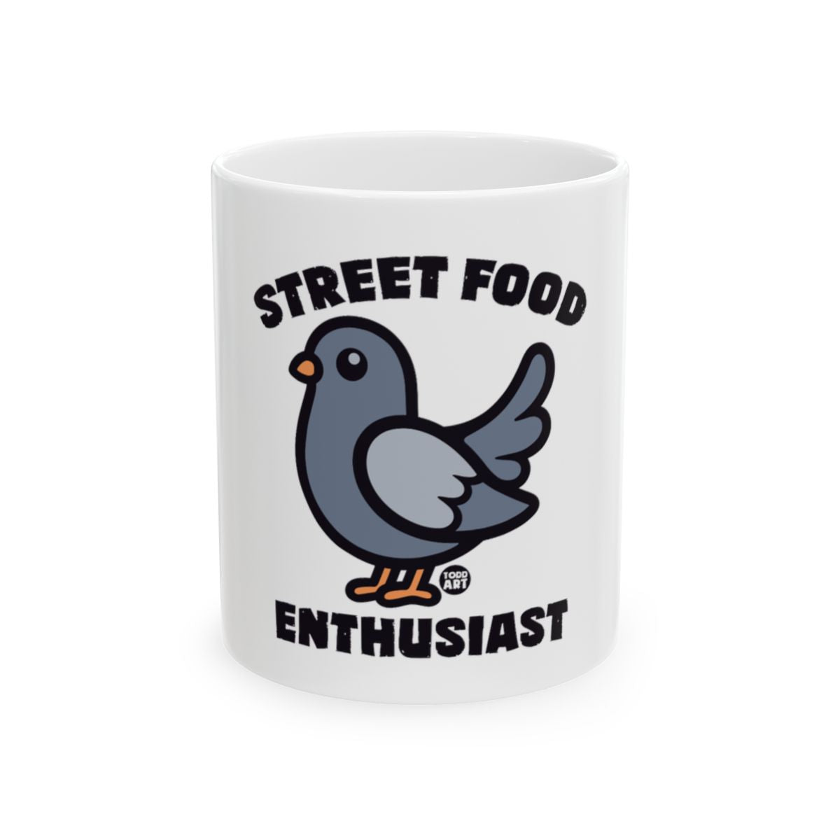 Street Food Enthusiast Mug with Cute Pigeon Design