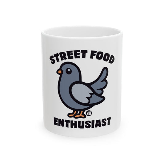 Street Food Enthusiast Mug with Cute Pigeon Design