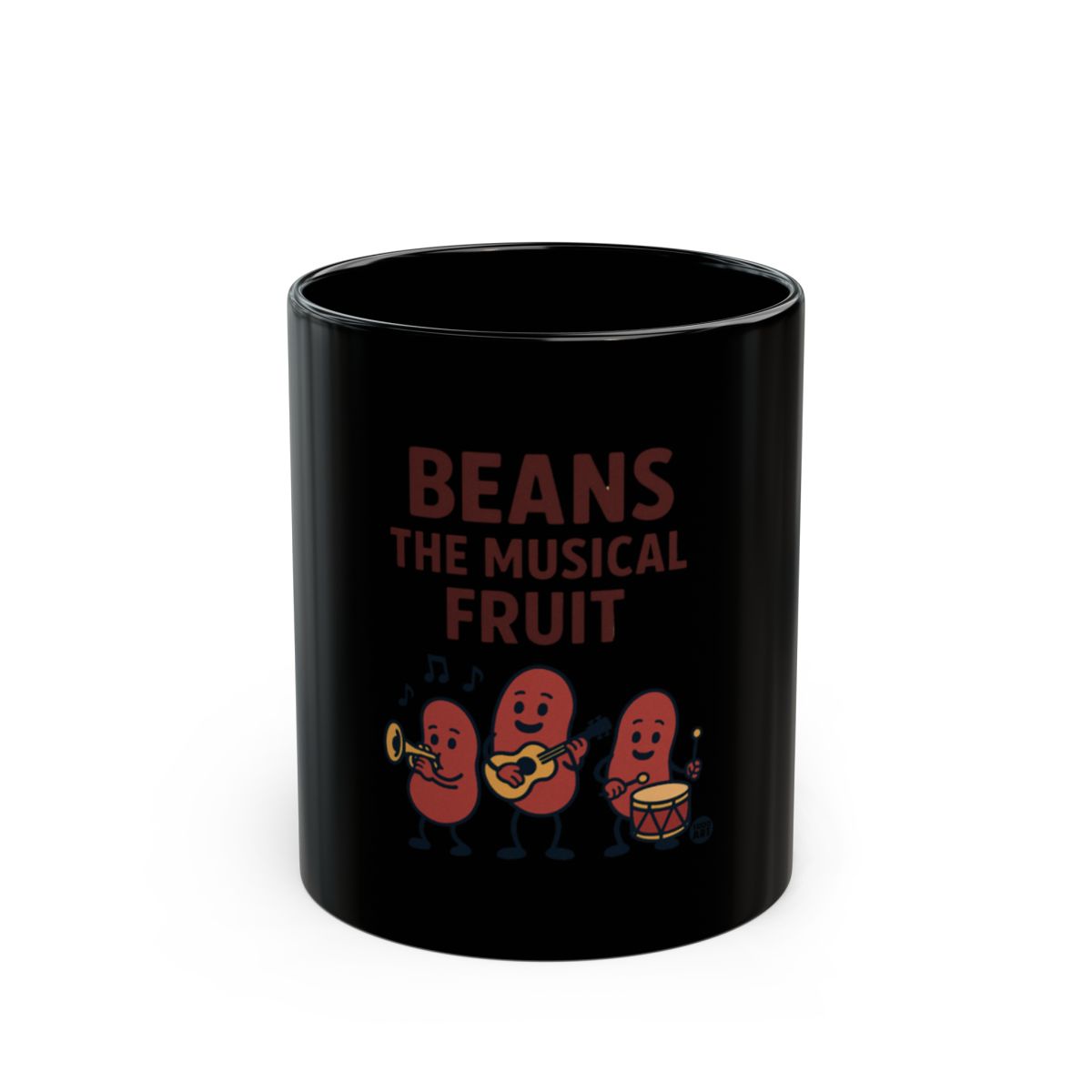 Beans The Musical Fruit Black Coffee Mug