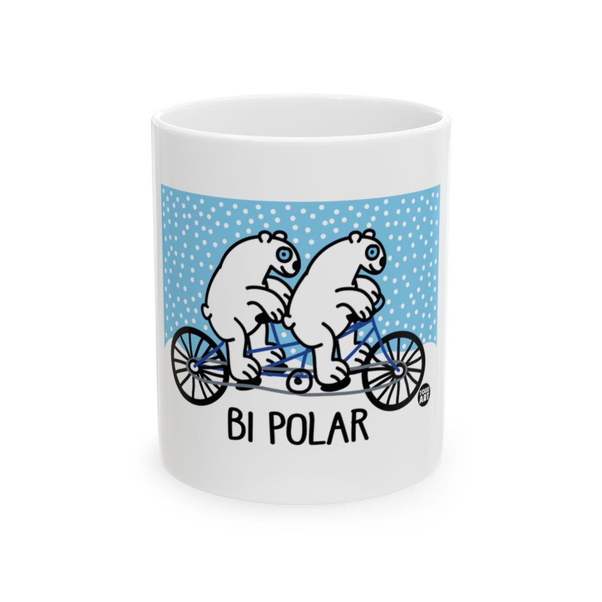 Funny Polar Bears Tandem Bicycle Mug Bi Polar