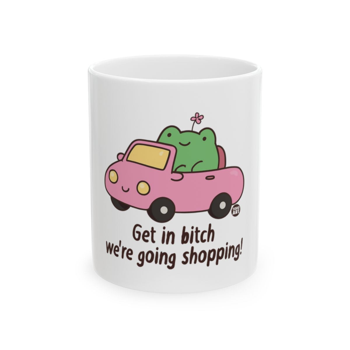 Adorable Frog and Car Shopping Mug