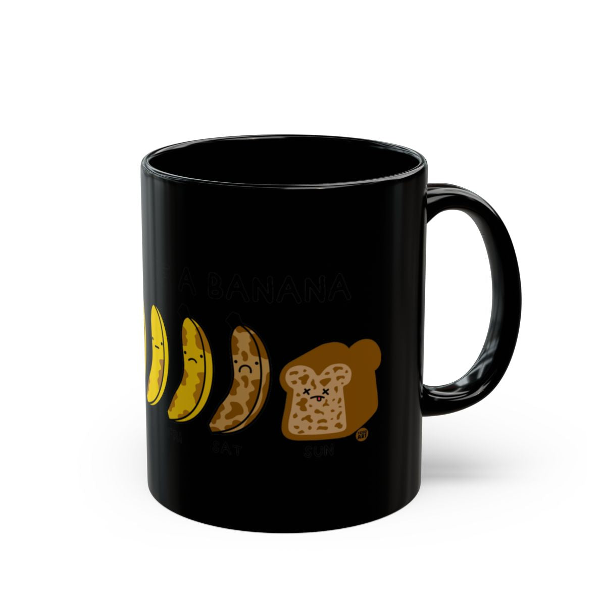 Evolution of Bananas Funny Black Mug