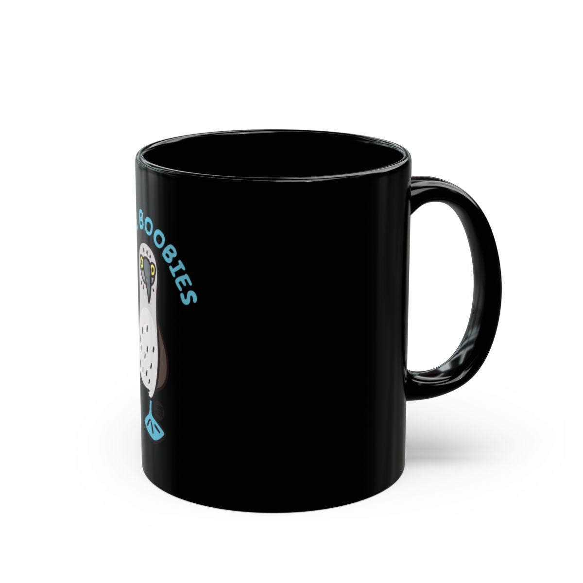 Funny Boobies Bird Design Black Mug for Coffee Lovers