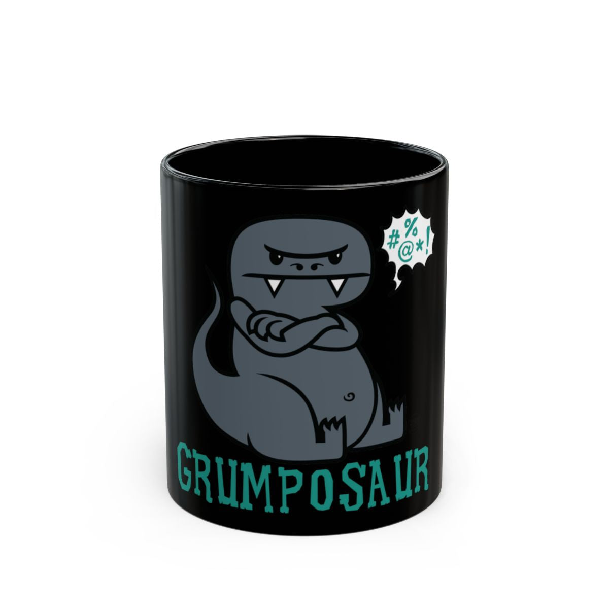 Grumposaur Dinosaur Attitude Black Mug Product