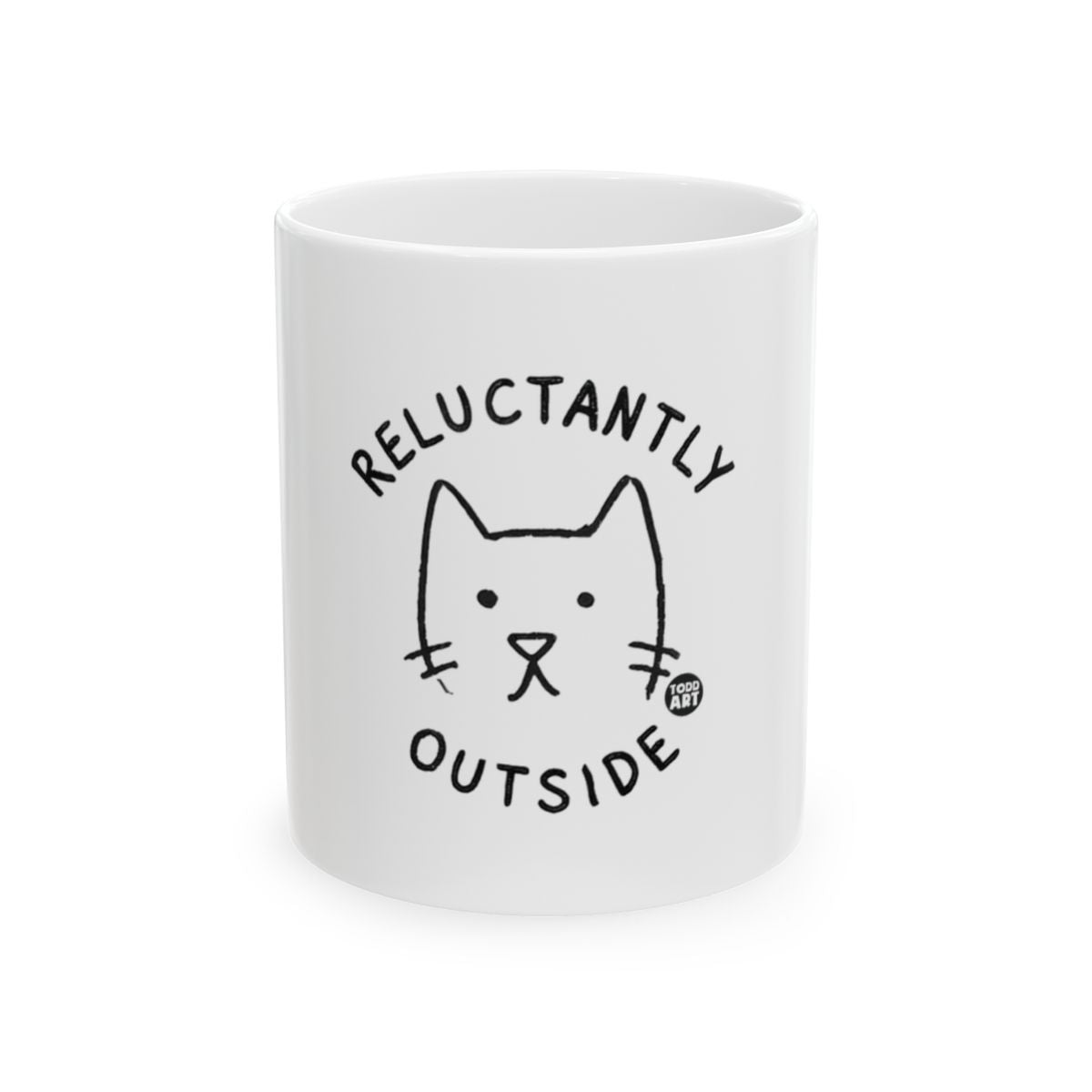 Reluctantly Outside Cute Cat Coffee Mug