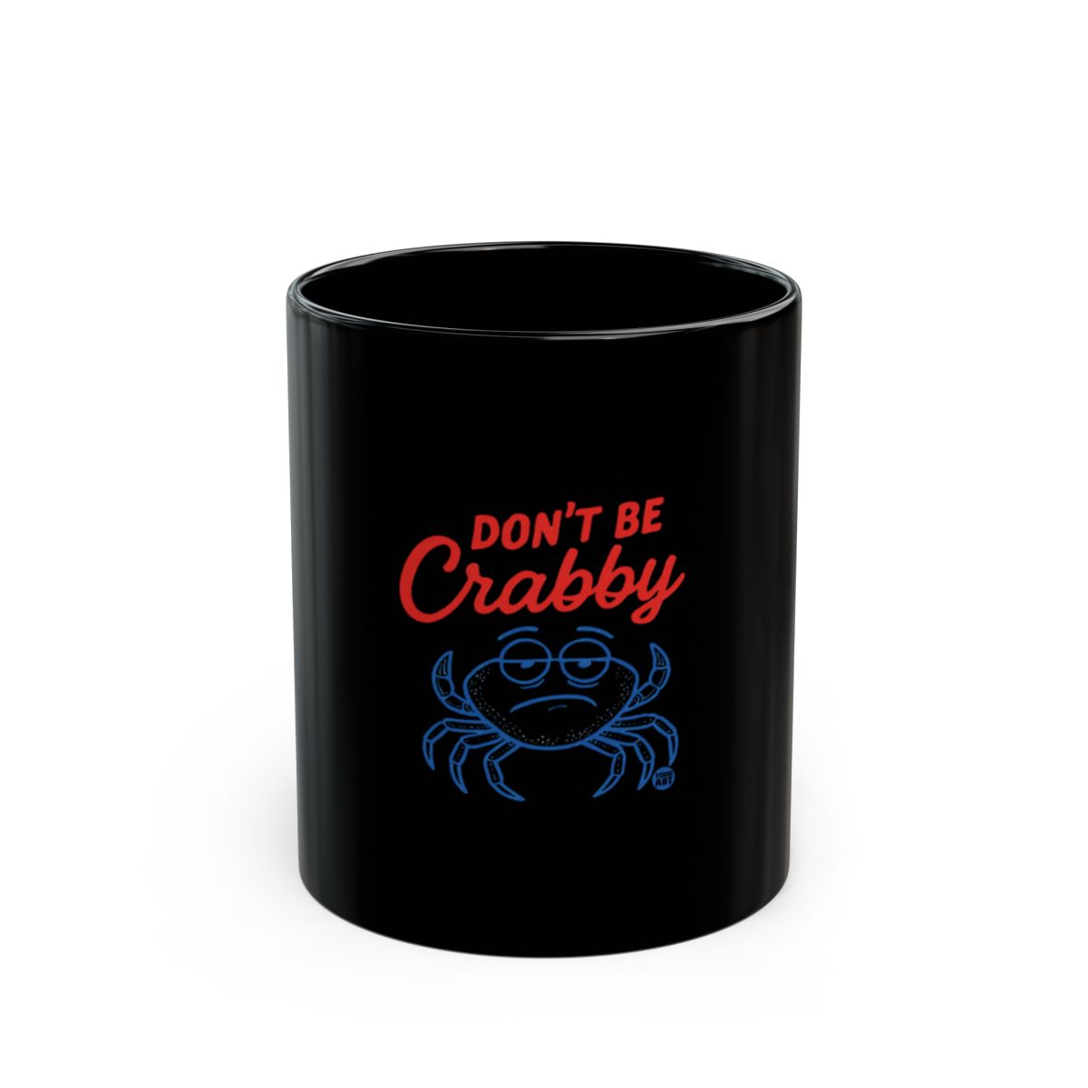 Don't Be Crabby Black Mug with Funny Crab Design