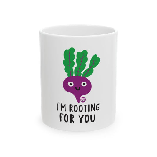 I'm Rooting For You Mug Cup with Cartoon Beet Design