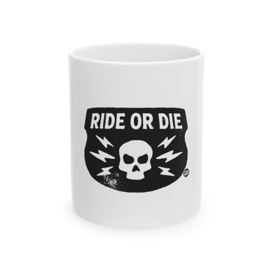 Ride or Die Skull and Lightning Mug