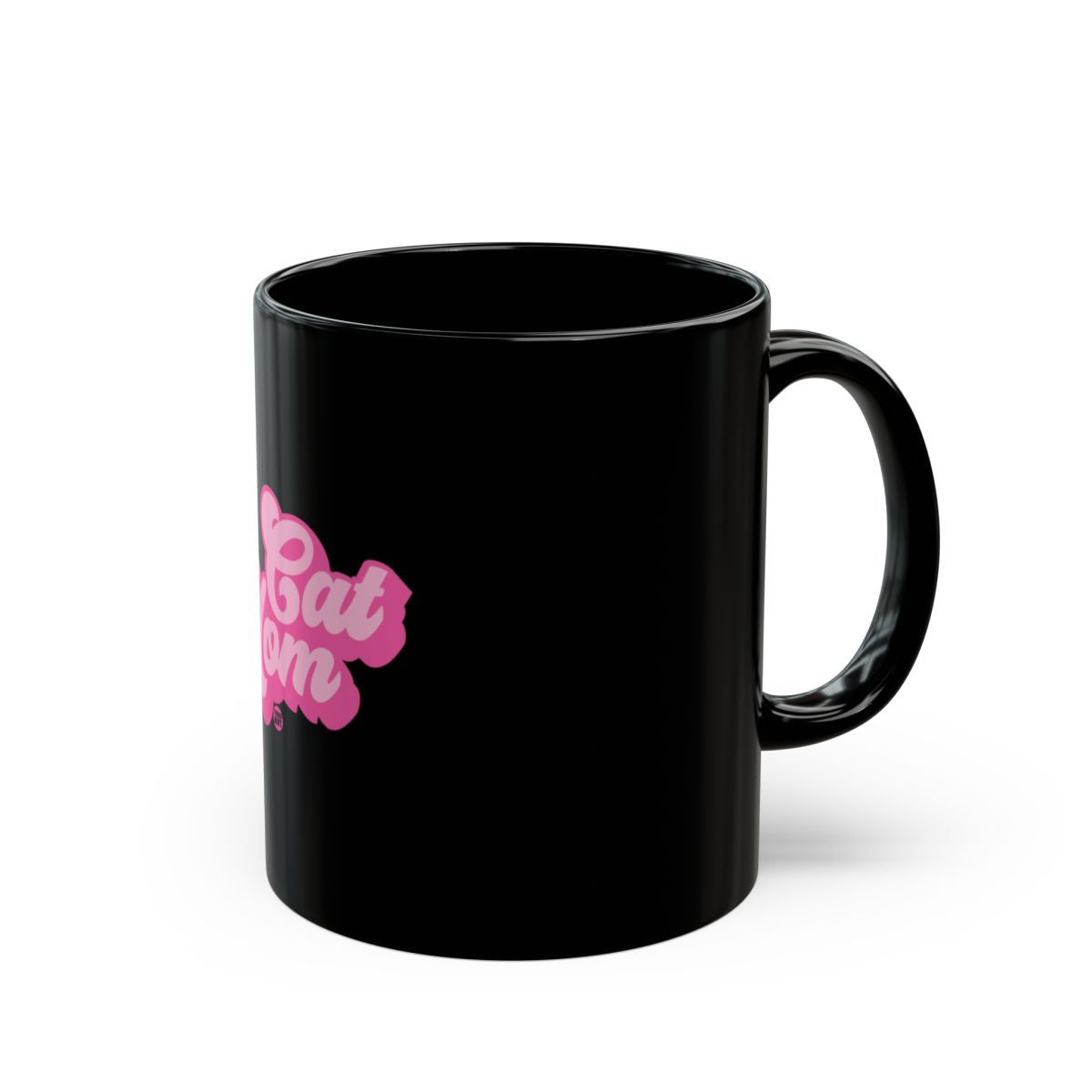 Stylish Black Coffee Mug with Cute Cat Mom Print Product